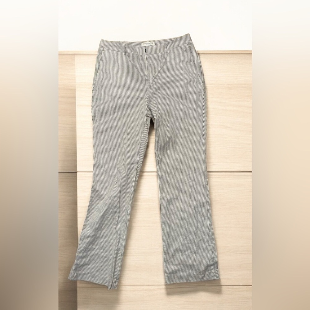 Coldwater Creek Gray and White Striped Trousers